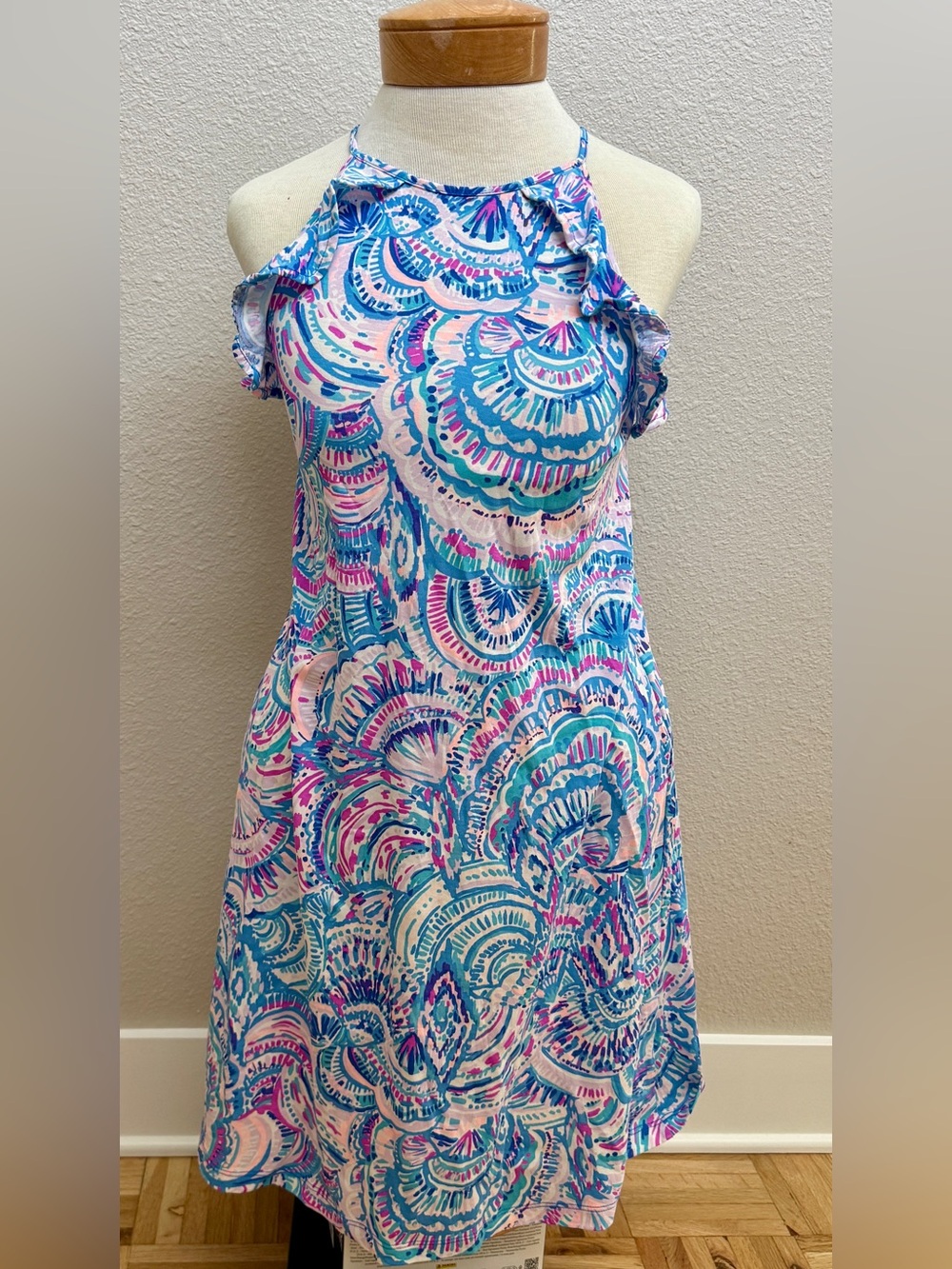 Lilly Pulitzer Pink Blue Multi Halter Sundress XXS